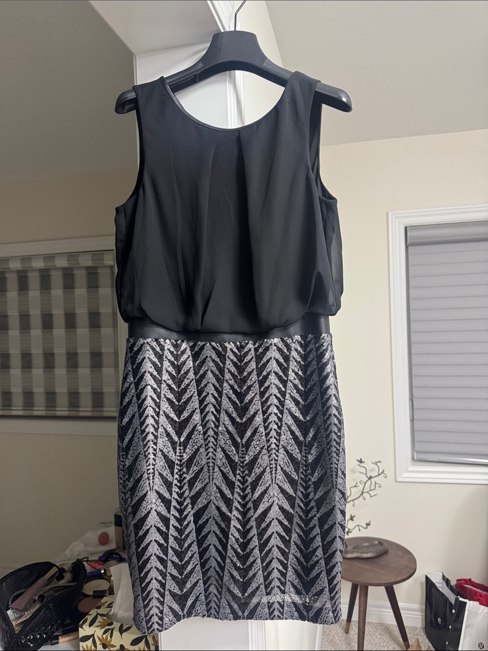 Guess Black and Silver Sleeveless Dress